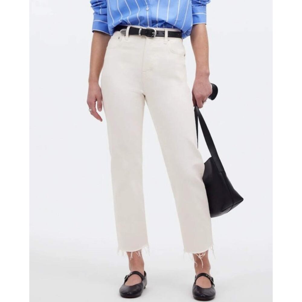 Madewell ’90s Straight Crop Jeans | Size 33 | Bone White Minimalist Clean Girl